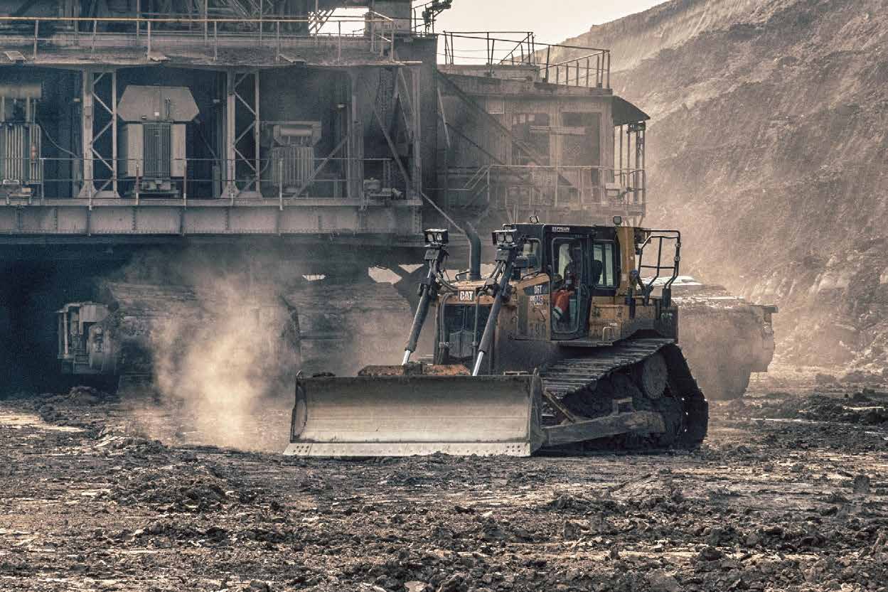 Heavy equipment at a mine site
